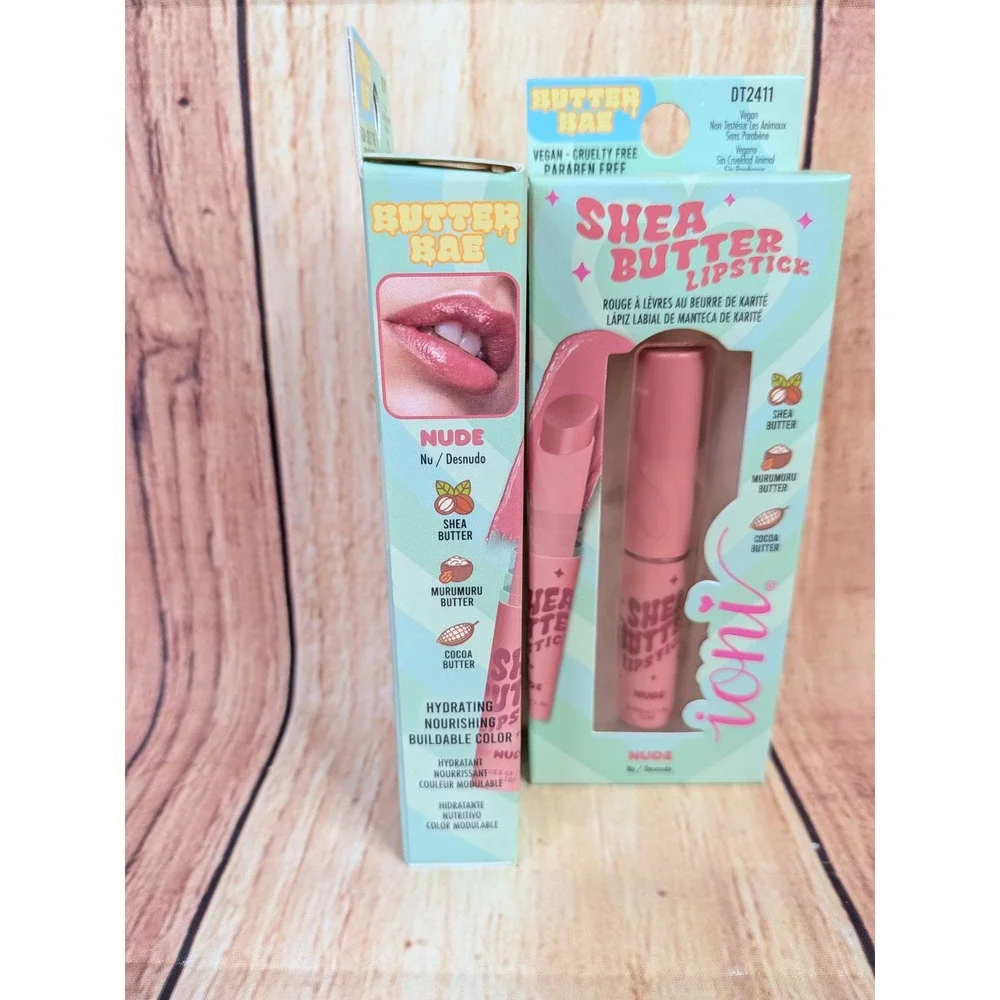 2 PK Ioni Butter Bae Shea Butter Lipstick Nude - Hydrating Buildable Color